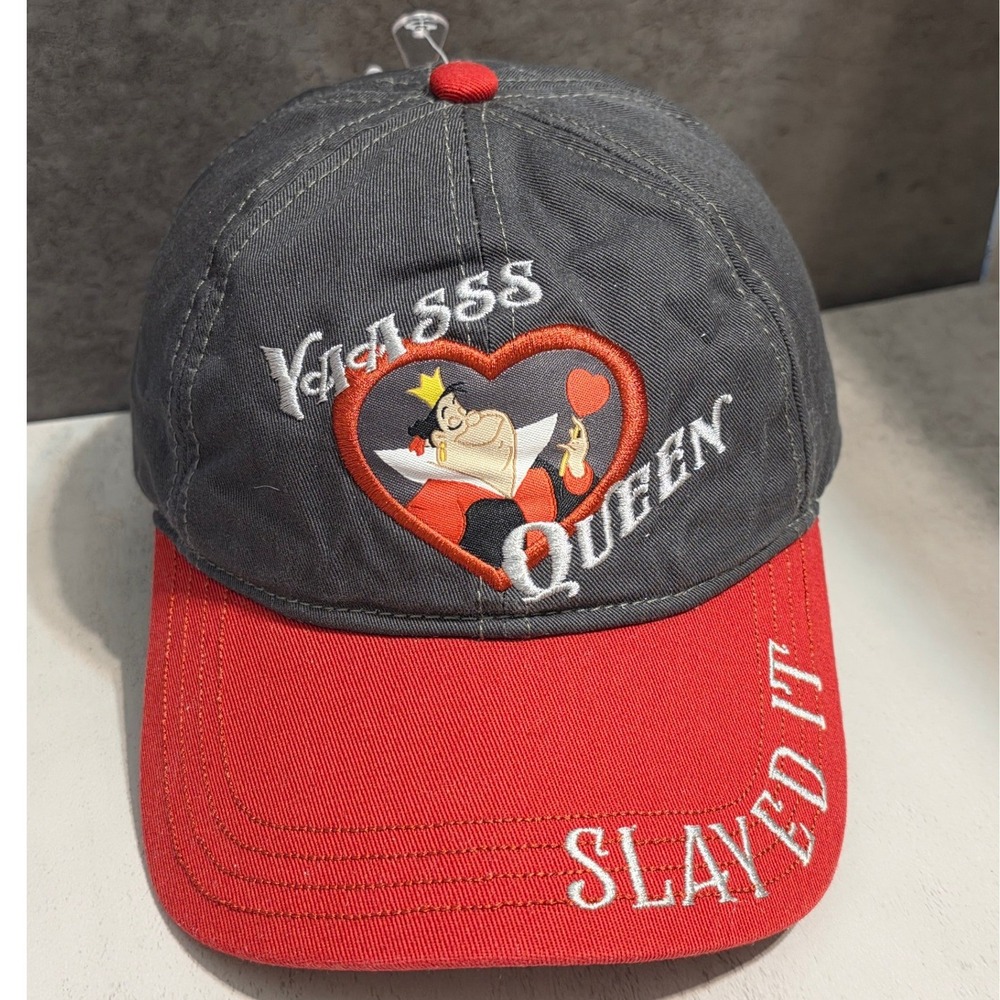 Disney Parks Queen of Hearts Yaaasss Queen Slayed It Hat Grey Red Baseball Cap